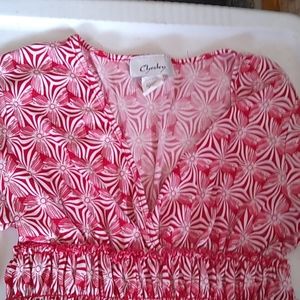 Chelsey Women's Red Pin Wheel Design Dress Medium